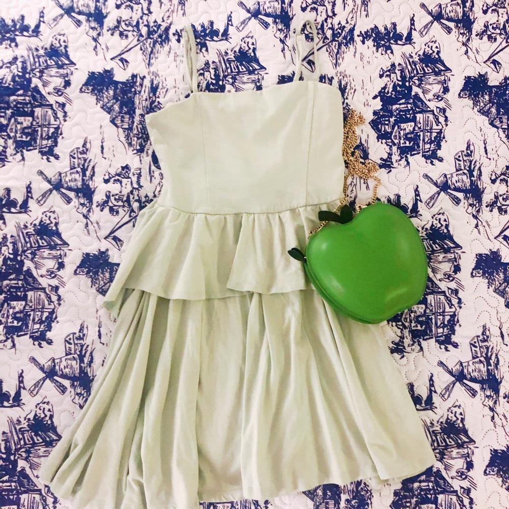 ASOS peplum cotton tank dress in pastel green